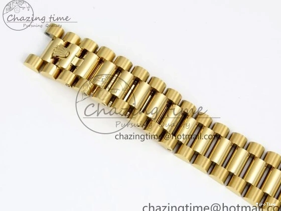 MiroTime 0121 WaterResistant Day Date 36 YG RAF 1:1 Best Edition Brown Oman Dial Diamonds Bezel on YG Bracelet A 1518